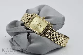 копие от жълтият 14k 585 златен Lady Geneve ръчен часовник lw054ydg&lbw004y