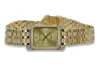 Жовтий 14k 585 золотий наручний годинник Lady Geneve lw054ydg&lbw007y