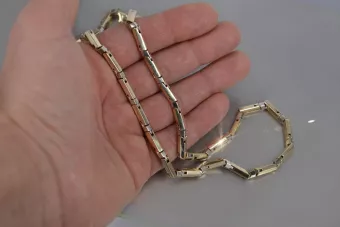 Złoty łańcuszek z żółtego złota 14k 585 Hammer cc047yw