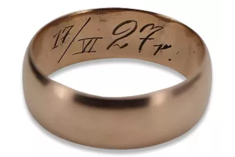 Radziecki 14k 585 złoty Rosyjski pierścionek z różowego złota vrn007