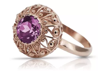 Ring Amethyst Original Vintage 14K Rose Gold Vintage craft vrc059r