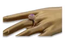 Artesanía vintage Anillo Amatista Oro rosa antiguo original de 14k vrc059r