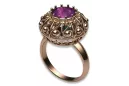 Inel Vintage bijuterii Ametist Original vintage din aur roz de 14k vrc059r