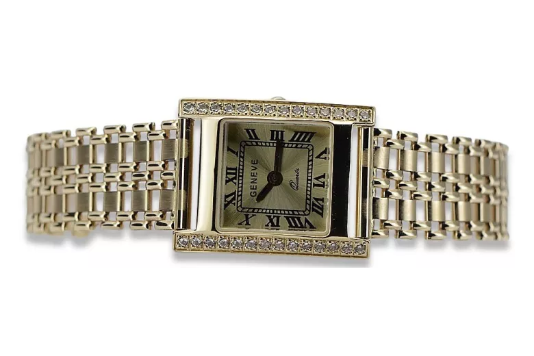 Gold men's watch Geneve ★ zlotychlopak.pl ★ Gold purity 585 333 Low Price!