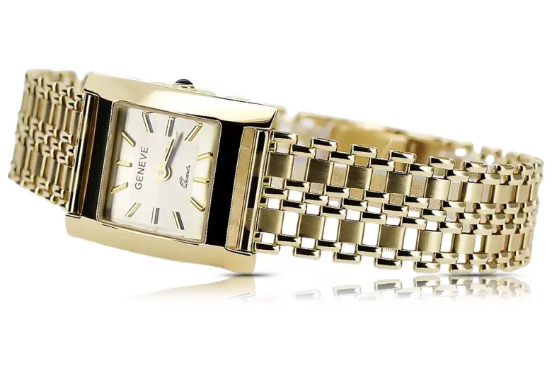 Gold men's watch Geneve ★ zlotychlopak.pl ★ Gold purity 585 333 Low Price!