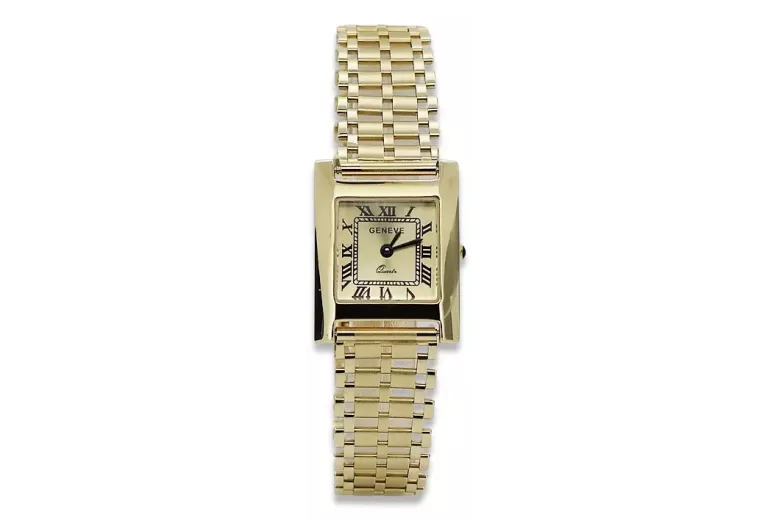 Gold men's watch Geneve ★ zlotychlopak.pl ★ Gold purity 585 333 Low Price!