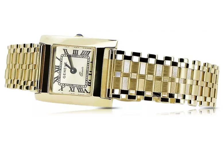 Gold men's watch Geneve ★ zlotychlopak.pl ★ Gold purity 585 333 Low Price!