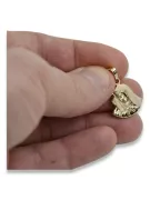 Italienischer gelber 14-Karat-585-Gold-Maria-Medaillon-Symbol-Anhänger pm004y