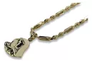 Medaillon der Mutter Gottes & Corda Figaro 14 Karat Goldkette pm004y14&cc004y45