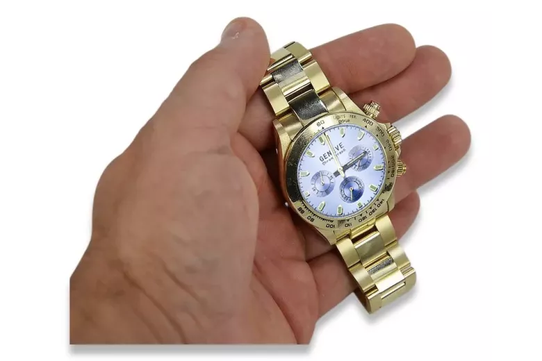 Reloj de oro para hombre Geneve ★ https://zlotychlopak.pl/es/ ★ Pureza del oro 585 333 ¡Precio bajo!