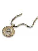 Médaille Jezus & chaîne de cordes en or 14k pj005yw20έcc020y50