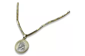Médaille Jezus & chaîne de marteau d'or 14k pj005yw20έcc047yw65