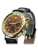 Желтые 14k 585 золотые мужские часы Geneve mw012y-br