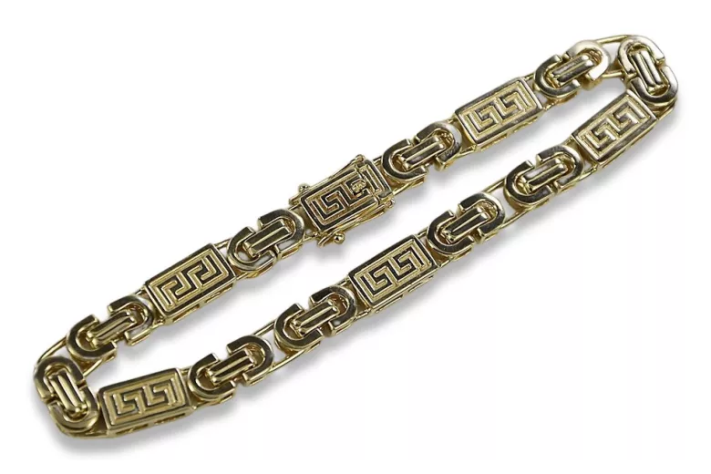 Gelbgold 14 K 585 Byzantinisches griechisches Armband cb050y