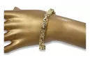 Amarillo 14k 585 oro Bizantine greek pulsera cb050y