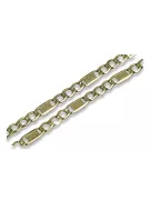 Italian yellow 14k gold hollow Figaro greek chain cc083y