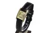 Italian Yellow 14k gold leather Lady watch Geneve lw035y