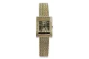 Montre Femme Or 14K, Rectangulaire, Italienne, Zircone