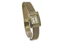 Montre Femme Or 14K, Rectangulaire, Italienne, Zircone