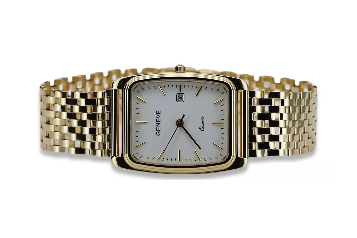 Reloj de oro para hombre Geneve ★ zlotychlopak.pl ★ Pureza de oro 585 333 Precio bajo!