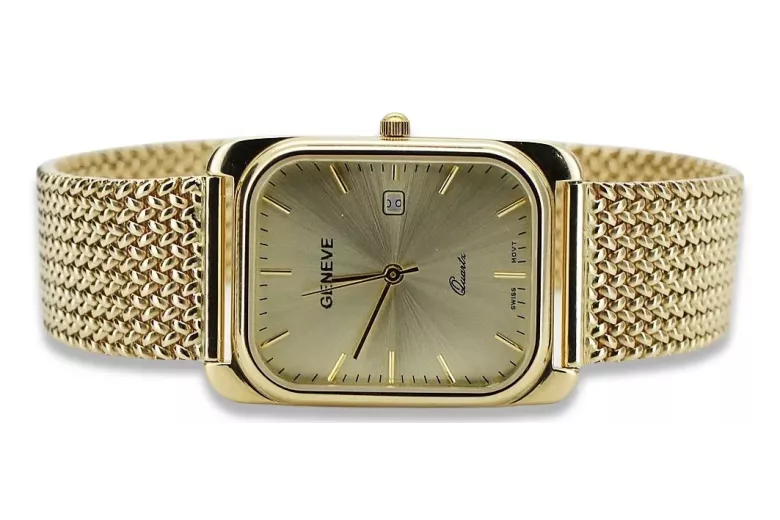 Reloj para hombres de oro Geneve ★ https://zlotychlopak.pl/es/ ★ Pureza de oro 585 333 Precio bajo!