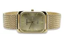 Reloj masculino rectangular de oro 14k, Italia, 36.8mm