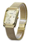 Montre masculine rectangulaire en or 14k, Italie, 36,8mm