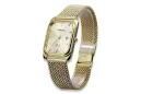 Reloj masculino rectangular de oro 14k, Italia, 36.8mm