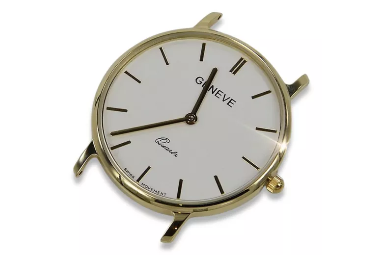 Gold men's watch Geneve ★ zlotychlopak.pl ★ Gold purity 585 333 Low Price!