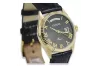 Montre Homme Or 14k, Cadran Noir, Quartz, 41mm