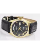 Reloj de Hombre de Oro 14k, Esfera Negra, Cuarzo, 41mm