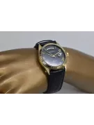 Мъжки златен часовник 14k, Черен циферблат, Кварц, 41mm