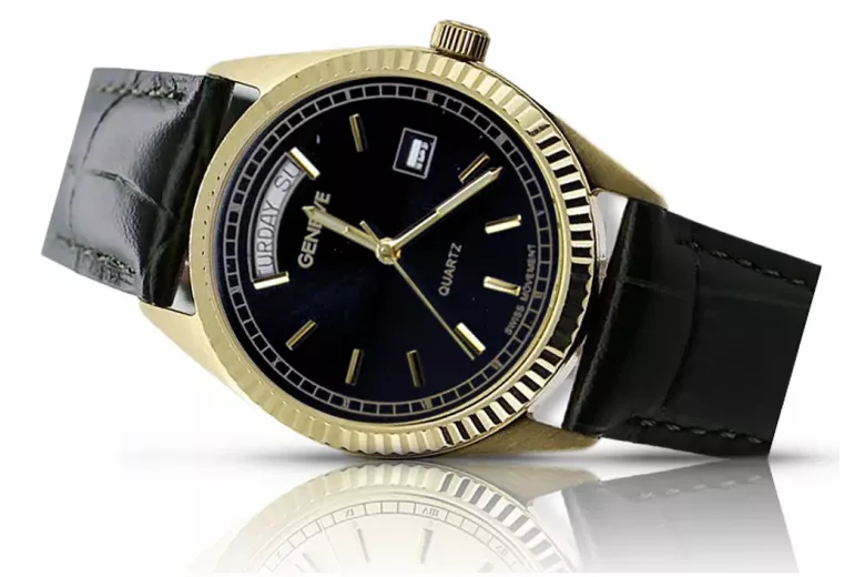 Gold Men's Watch Geneve ★ Zlotychlopak.pl ★ Gold Reinheit 585 333 niedriger Preis!