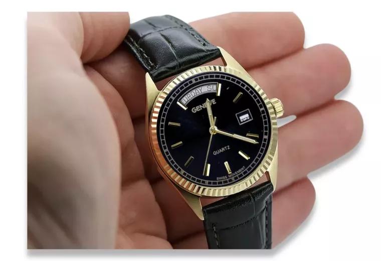 Gold Men's Watch Geneve ★ Zlotychlopak.pl ★ Gold Reinheit 585 333 niedriger Preis!