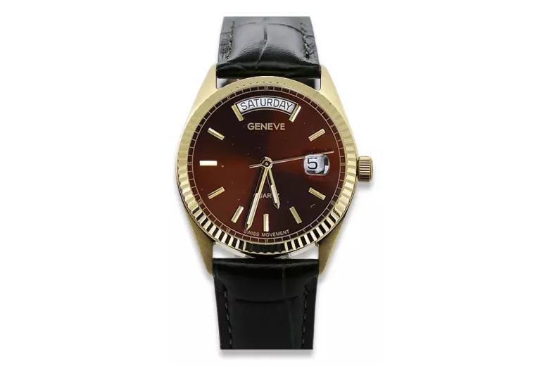 Montre hommes d'or Geneve ★ https://zlotychlopak.pl/fr/ ★ Pureté d'or 585 333 Low Price!