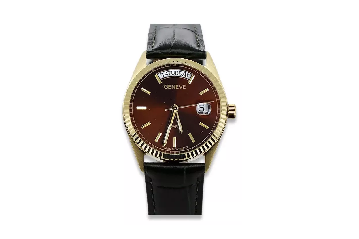 Montre hommes d'or Geneve ★ https://zlotychlopak.pl/fr/ ★ Pureté d'or 585 333 Low Price!