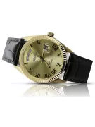 Gold men's watch Geneve ★ zlotychlopak.pl ★ Gold purity 585 333 Low Price!