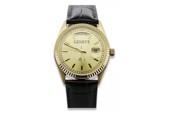 Gelb 14k Gold Männer Frauen Geneve Uhr mw013ydy