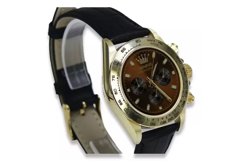 Reloj para hombres de oro Geneve ★ https://zlotychlopak.pl/es/ ★ Pureza de oro 585 333 Precio bajo!