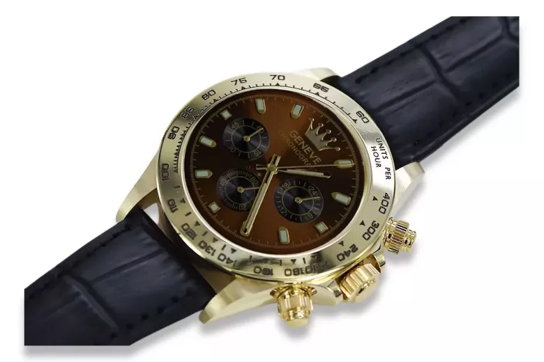 Montre hommes d'or Geneve ★ https://zlotychlopak.pl/fr/ ★ Pureté d'or 585 333 Low Price!