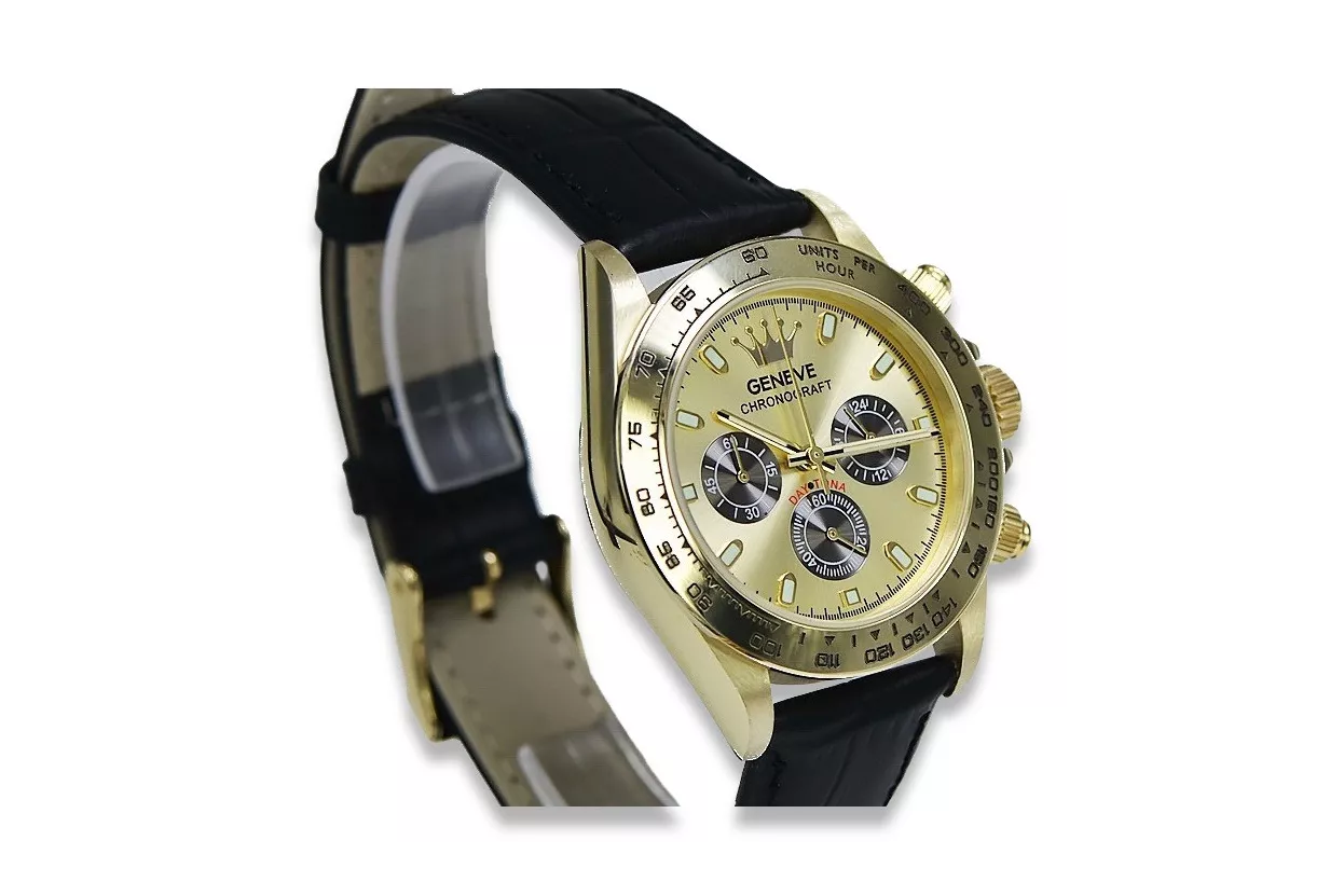 Reloj para hombres de oro Geneve ★ https://zlotychlopak.pl/es/ ★ Pureza de oro 585 333 Precio bajo!