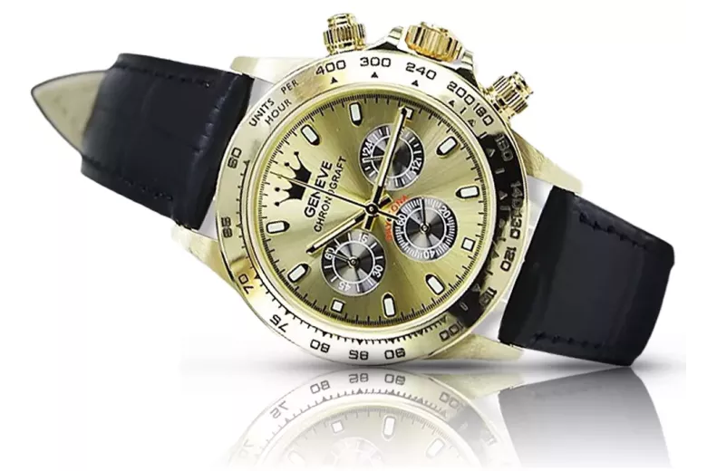 Reloj para hombres de oro Geneve ★ https://zlotychlopak.pl/es/ ★ Pureza de oro 585 333 Precio bajo!