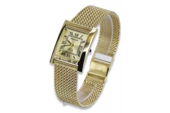 Gelbgold 14 Karat Damen Lady Uhr Geneve Armbanduhr mw009y&mbw014y-f