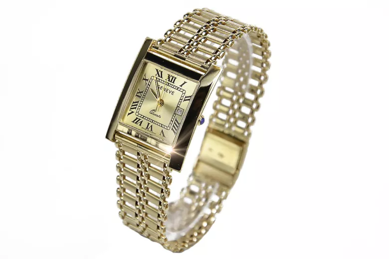 Reloj de oro para hombre Geneve ★ zlotychlopak.pl ★ Pureza de oro 585 333 Precio bajo!