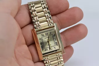 копия итальянских желтых 14k золотых мужских часов Geneve mw009y&mbw006y