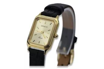 Italienisch gelb 14 Karat Gold Damenuhr Geneve Lady Geschenk lw023y