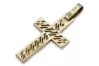 Yellow 14k solid gold Catholic cross pendant ctc031y