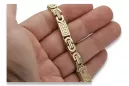 Amarillo 14k 585 oro Bizantine greek pulsera cb050y