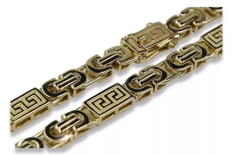 Yellow 14k 585 gold Bizantine greek bracelet cb050y