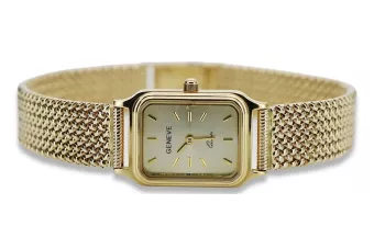 Amarillo 14k 585 oro Lady Geneve reloj de muñeca lw023y pllbw003y17cm